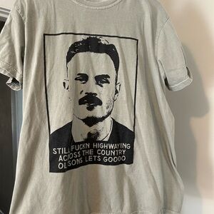 Graphic Print Men's T-Shirt - Olive
